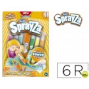 ROTULADOR SPRAYZA CAJA DE 6 COLORES SURTIDOS FLUORESCENTE + 1 PLANTILLA