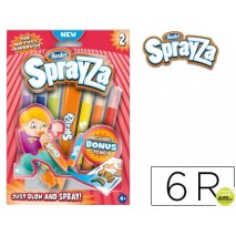 ROTULADOR SPRAYZA CAJA DE 6 COLORES SURTIDOS MATES + 1 PLANTILLA