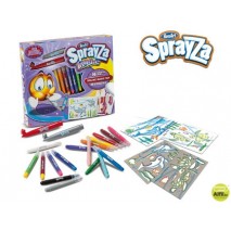 ROTULADOR SPRAYZA SUPER PRO CAJA DE 20 ROTULADORES COLORES SURTIDOS +10 PLANTILLA Y MESA DE TRABAJO