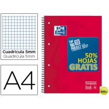 BLOC ESPIRAL OXFORD TAPA EXTRADURA OPTIK PAPER MICROPERFORADO DIN A4 120 HOJAS + 50% CON 3 SEPARADOR