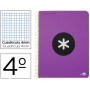 BLOC ESPIRAL LIDERPAPEL CUARTO ANTARTIK TAPA POLIPROPILENO 80 H 100G CUADRO 4MM CON MARGEN VIOLETA