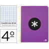 BLOC ESPIRAL LIDERPAPEL CUARTO ANTARTIK TAPA POLIPROPILENO 80 H 100G CUADRO 4MM CON MARGEN VIOLETA