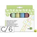 TIZA COLOR LIDERPAPEL PARA SUELO CAJA DE 6 UNIDADES COLORES SURTIDOS