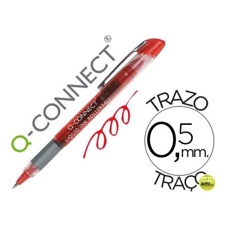 ROTULADOR Q-CONNECT ROLLER BALL ROJO 0,7 MM