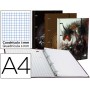 CARPETA LIDERPAPEL DIN A4 FORRADA CON RECAMBIO 120 H 70G5MM 4 AN REDONDAS 20MM CIERRE GOMA FANTASIA