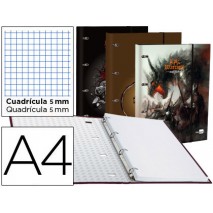 CARPETA LIDERPAPEL DIN A4 FORRADA CON RECAMBIO 120 H 70G5MM 4 AN REDONDAS 20MM CIERRE GOMA FANTASIA