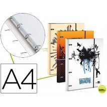CARPETA LIDERPAPEL DINA4 FORRA DA CON RECAMBIO 120H 70GR 5MM 4 AN REDONDAS 20MM CIERRE GOMAFANTASIA