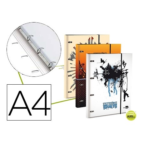 CARPETA LIDERPAPEL DINA4 FORRA DA CON RECAMBIO 120H 70GR 5MM 4 AN REDONDAS 20MM CIERRE GOMAFANTASIA