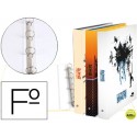 CARPETA LIDERPAPEL 4 ANILLAS 25 MM REDONDAS CARTON FORRADO FOLIO FANTASIA EXTREME SPORTS