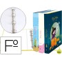 CARPETA LIDERPAPEL 4 ANILLAS 25 MM REDONDAS CARTON FORRADO FOLIO FANTASIA MAGIC DOLLIES