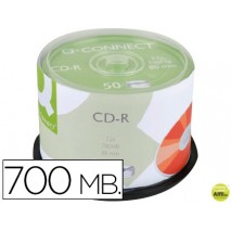 CD-R Q-CONNECT CON SUPERFICIE 100% IMPRIMIBLE PARA INKJET CAPACIDAD 700MB DURACION 80MINVELOCIDAD 52