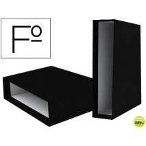 CAJA ARCHIVADOR LIDERPAPEL DE PALANCA CARTON FOLIO DOCUMENTA COLOR NEGRO