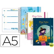 AGENDA ESCOLAR LIDERPAPEL 14-15 FANTASIA DIN-A5 70 HOJAS MAGIC DOLLIES TAPA FORRADA