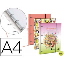 CARPETA LIDERPAPEL DINA4 FORRA DA CON RECAMBIO 120H 70GR 5MM 4 AN.REDONDAS 20MM CIERRE GOMAFANTASIA