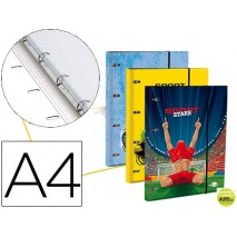 CARPETA LIDERPAPEL DINA4 FORRA DA CON RECAMBIO 120H 70GR 5MM 4 AN REDONDAS 20MM CIERRE GOMAFANTASIA