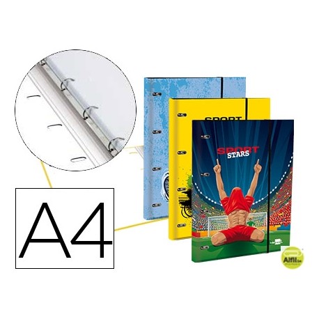 CARPETA LIDERPAPEL DINA4 FORRA DA CON RECAMBIO 120H 70GR 5MM 4 AN REDONDAS 20MM CIERRE GOMAFANTASIA