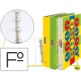 CARPETA LIDERPAPEL 4 ANILLAS 25 MM REDONDAS CARTON FORRADO FOLIO FANTASIA COOL TRANSPORTS