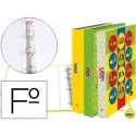 CARPETA LIDERPAPEL 4 ANILLAS 25 MM REDONDAS CARTON FORRADO FOLIO FANTASIA COOL TRANSPORTS