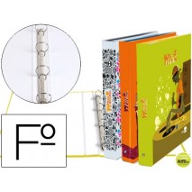 CARPETA LIDERPAPEL 4 ANILLAS 25 MM REDONDAS CARTON FORRADO FOLIO FANTASIA TEEN MONSTERS