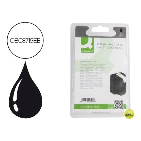 INK-JET Q-CONNECT COMPATIBLE HP PHOTOS MART 3110 3200 3210 3310 8200 8250 D7160 NEGRO 363GRAN CAPACI