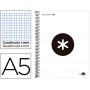 BLOC ESPIRAL LIDERPAPEL A5 MICRO ANTARTIK TAPA FORRADA 120 H 100G CUADRO 5 MM 5BANDAS6 TALADROS COLO