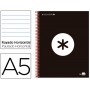 BLOC ESPIRAL LIDERPAPEL A5 MICRO ANTARTIK TAPA FORRADA 120 H 100G HORIZONTAL 5 BANDAS 6 TALADROS COL
