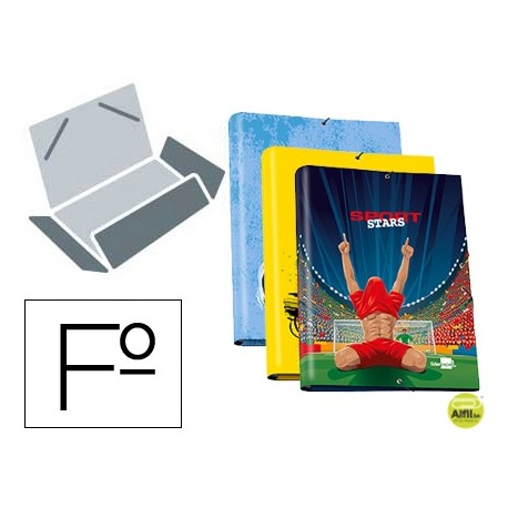 CARPETA LIDERPAPEL GOMAS SOLAPAS FOLIO TRES SOLAPAS FANTASIA SPORT STARS