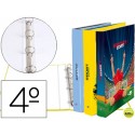 CARPETA LIDERPAPEL 4 ANILLAS 25 MM REDONDAS CARTON FORRADO CUARTO FANTASIA SPORT STARS