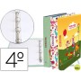 CARPETA LIDERPAPEL 4 ANILLAS 25 MM REDONDAS CARTON FORRADO CUARTO FANTASIA CIRCUS