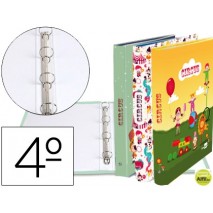 CARPETA LIDERPAPEL 4 ANILLAS 25 MM REDONDAS CARTON FORRADO CUARTO FANTASIA CIRCUS