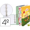 CARPETA LIDERPAPEL 4 ANILLAS 25 MM REDONDAS CARTON FORRADO CUARTO FANTASIA CIRCUS