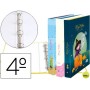 CARPETA LIDERPAPEL 4 ANILLAS 25 MM REDONDAS CARTON FORRADO CUARTO MAGIC DOLLIES