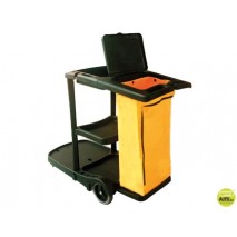 CARRO DE LIMPIEZA Q-CONNECT DE POLIPROPILENO CON RUEDAS 58X24X96 CMS