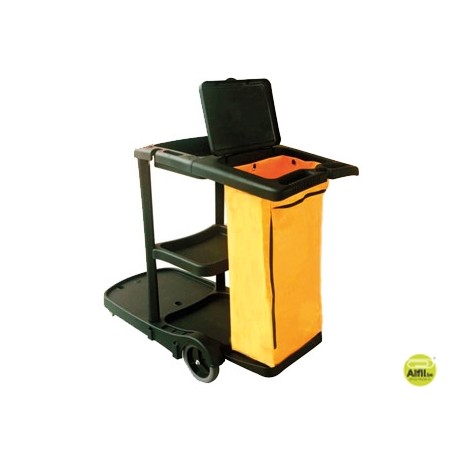 CARRO DE LIMPIEZA Q-CONNECT DE POLIPROPILENO CON RUEDAS 58X24X96 CMS