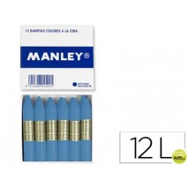 LAPICES DE CERA MANLEY UNICOLOR VERDE AZULADO OSCURO CAJA DE 12 N. 53