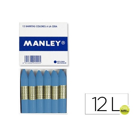 LAPICES DE CERA MANLEY UNICOLOR VERDE AZULADO OSCURO CAJA DE 12 N. 53