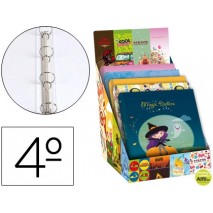 CARPETA LIDERPAPEL 4 ANILLAS 25MM FANTASIA CARTON FORRADO CUARTO EXPOSITOR DE 28 UNIDADES SURTIDAS 2