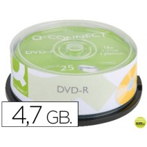 DVD-R Q-CONNECT CON SUPERFICIE 100% IMPRIMIBLE PARA INKJET CAPACIDAD 4,7GB DURACION 120MIVELOCIDAD 1