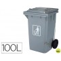 PAPELERA CONTENEDOR Q-CONNECT PLASTICO CON TAPADERA 100L COLOR GRIS 1150X500X560 MM CON RUEDAS