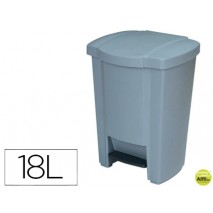 PAPELERA CONTENEDOR Q-CONNECT PLASTICO CON TAPADERA Y PEDAL 18L 650X330X515 MM
