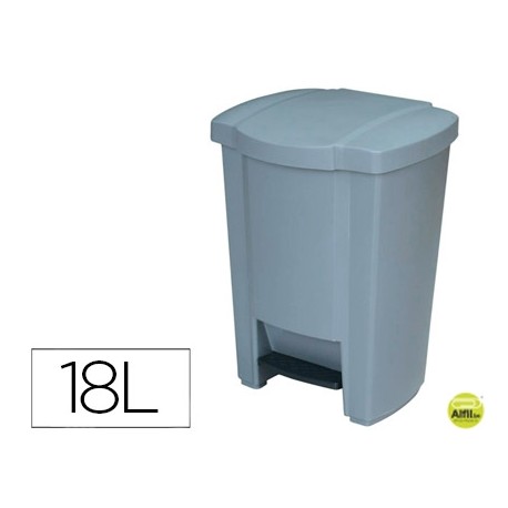 PAPELERA CONTENEDOR Q-CONNECT PLASTICO CON TAPADERA Y PEDAL 18L 650X330X515 MM