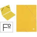 CARPETA LIDERPAPEL GOMAS CARTON SIMIL-PRESPAN SENCILLA FOLIO AMARILLA