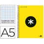 BLOC ESPIRAL LIDERPAPEL A5 MICRO ANTARTIK TAPA FORRADA 120 H 100G CUADRO 5 MM 5BANDAS6TALADROS COLOR