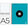 BLOC ESPIRAL LIDERPAPEL A5 MICRO ANTARTIK TAPA FORRADA 120 H 100G HORIZONTAL 5 BANDAS6 TALADROS COLO