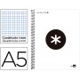 BLOC ESPIRAL LIDERPAPEL A5 MICRO ANTARTIK TAPA POLIPROPILENO 120 H 100G CUADRO 5MM 5BANDAS 6T BLANCO