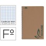 BLOC ESPIRAL LIDERPAPEL FOLIO ECOUSE TAPA CARTULINA KRAFT 80 HOJAS PAPEL RECICLADO 60 GR CUADRO 4 MM