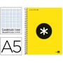 BLOC ESPIRAL LIDERPAPEL A5 MICRO ANTARTIK TAPA POLIPROPILENO 120 H 100G CUADRO 5MM 5 BANDAS 6T AMARI