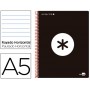 BLOC ESPIRAL LIDERPAPEL A5 MICRO ANTARTIK TAPA POLIPROPILENO 120 H 100G HORI ZONTAL 5 BANDAS 6 COLOR