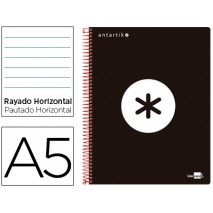 BLOC ESPIRAL LIDERPAPEL A5 MICRO ANTARTIK TAPA POLIPROPILENO 120 H 100G HORI ZONTAL 5 BANDAS 6 COLOR