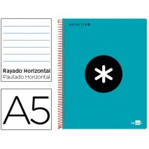 BLOC ESPIRAL LIDERPAPEL A5 MICRO ANTARTIK TAPA POLIPROPI LENO 120 H 100G HORIZONTAL 5 BANDAS 6 TALAD